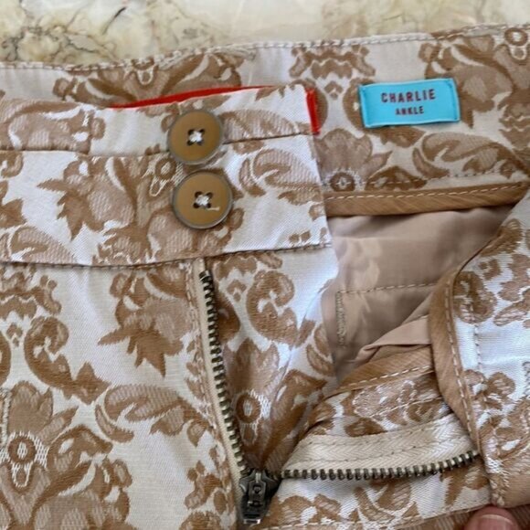 Anthropologie Cartonnier Charlie Ankle Slim Pants Brocade - Picture 5 of 6